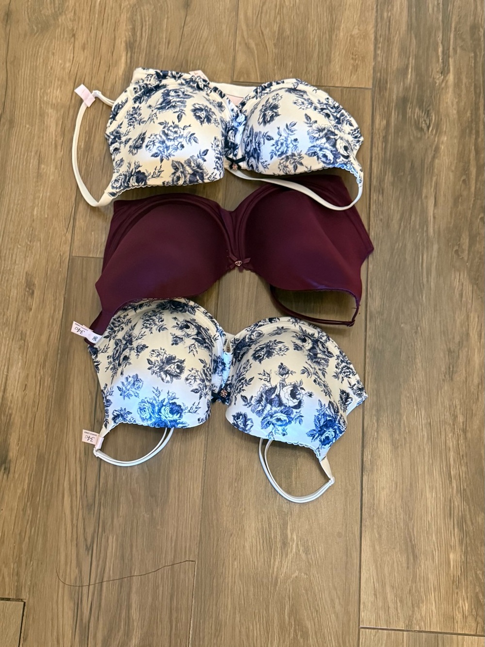 Victoria's Secret Blue Floral and Plum Swim Top Duo